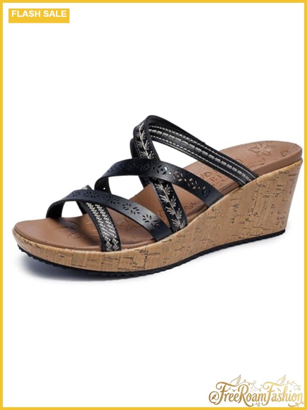 Women's Beverlee Tiger Posse Wedge Sandals Embroidered Synthetic Slip On
